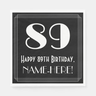 Servilleta De Papel 89 cumpleaños ~ Art Deco Inspirado look "89", nom