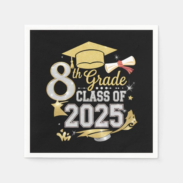 Servilleta De Papel 8.º Grado De Graduación De 2025 (Anverso)