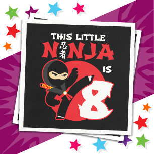 Servilleta De Papel 8 Aniversario Fiesta de Niños de 8 Años Ninja 8