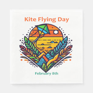Servilleta De Papel 8 feb. - Día del vuelo de cometas