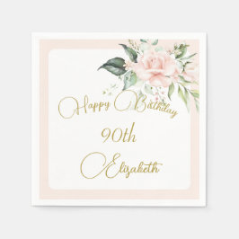 Servilleta De Papel 90.ª acuarela Pink Floral Elegante