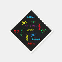 90.ª Fiesta de Cumpleaños Repitiendo nombres Papel