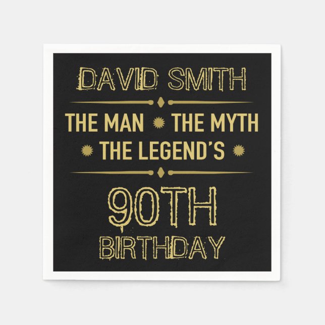Servilleta De Papel 90.ª leyenda del mito del hombre de cumpleaños (Anverso)