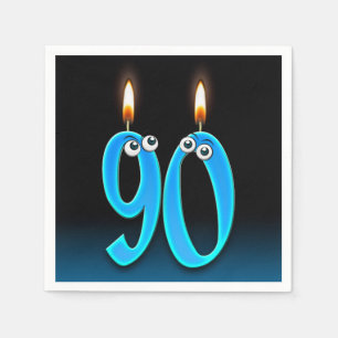 Servilleta De Papel 90.ª vela de cumpleaños con ojos