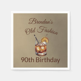 Servilleta De Papel 90.º cumpleaños de la moda del cóctel masculino