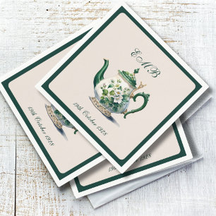 Servilleta De Papel 90.º cumpleaños Fiesta de té Regencia Verde Cumple