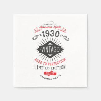 Servilleta De Papel 90.º cumpleaños nacido en 1930 Perfección vintage
