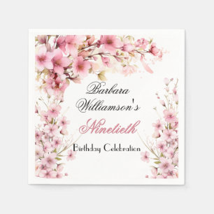 Servilleta De Papel 90.º Cumpleaños Pintado Floral