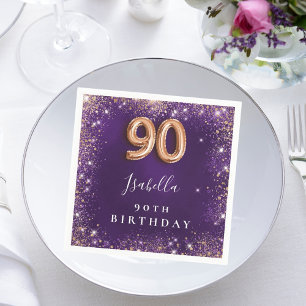 Servilleta De Papel 90.º rosa morado de cumpleaños