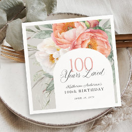 Servilleta De Papel 90 años de floral femenina querida
