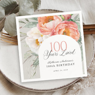 Servilleta De Papel 90 años de floral femenina querida