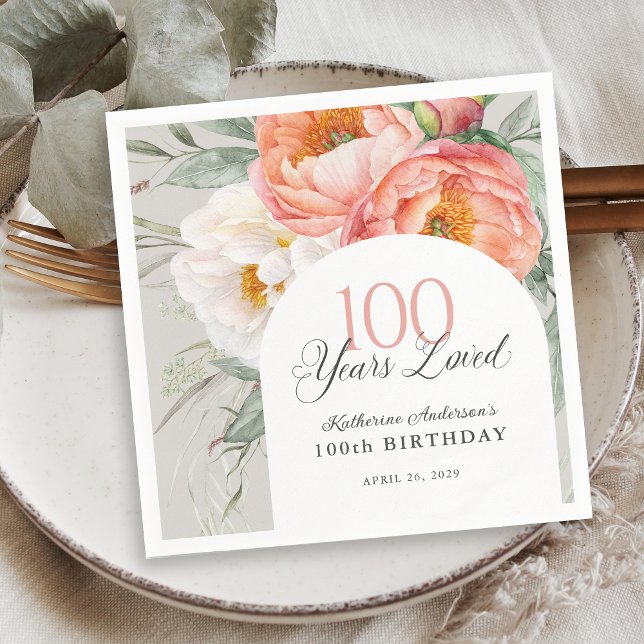 Servilleta De Papel 90 años de floral femenina querida (Subido por el creador)