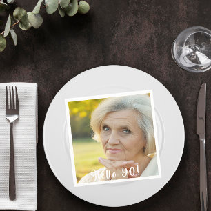 Servilleta De Papel 90 años personalizado foto hola 90 mujer