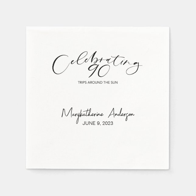 Servilleta De Papel 90 viajes por la fiesta del cumpleaños del sol (Anverso)