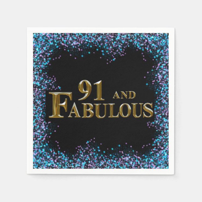Servilleta De Papel 91 cumpleaños (Anverso)