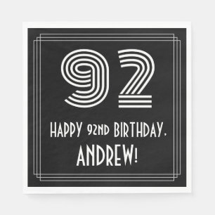 Servilleta De Papel 92.º cumpleaños: Aspecto inspirado en el Art Deco