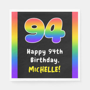 Servilleta De Papel 94º cumpleaños: Espectro arcoiris # 94, nombre per