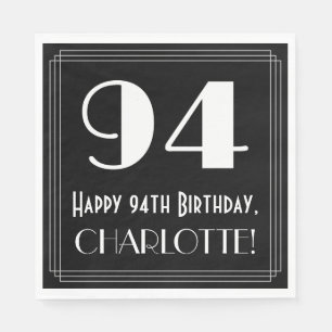 Servilleta De Papel 94 cumpleaños ~ Art Deco Inspirado Aspecto "94", 