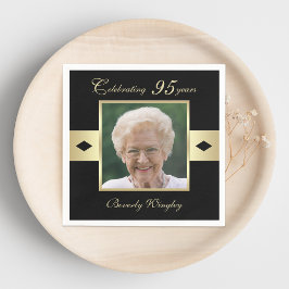 Servilleta De Papel 95.ª foto de la fiesta de cumpleaños en papel negr