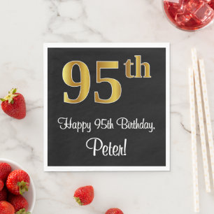 Servilleta De Papel 95 cumpleaños ~ Elegante lujoso Faux Gold Look #