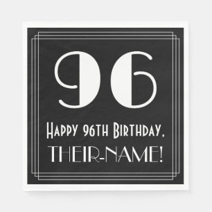 Servilleta De Papel 96º cumpleaños ~ Art Deco Inspirado Aspecto "96",