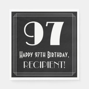 Servilleta De Papel 97 cumpleaños ~ Art Deco Inspirado Aspecto "97", 