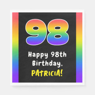 Servilleta De Papel 98º cumpleaños: Espectro arcoiris # 98, nombre per