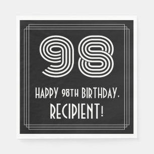 Servilleta De Papel 98 Aniversario: Aspecto inspirado en el Art Deco "