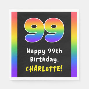 Servilleta De Papel 99º cumpleaños: Espectro arcoiris # 99, nombre per