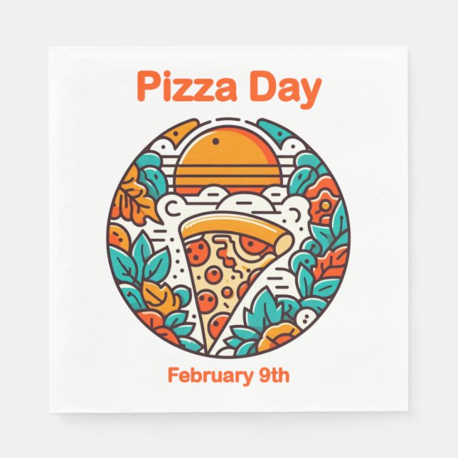 Servilleta De Papel 9 feb. - Día de la pizza (Anverso)