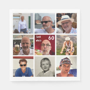 Servilleta De Papel 9 Napkin con fecha de nacimiento de la foto