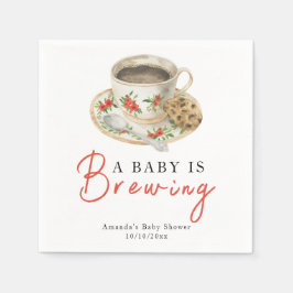 Servilleta De Papel A Baby Is Brewing Coffee Cup Baby Shower