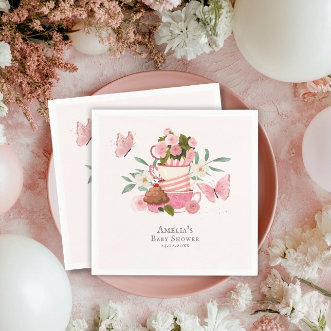 Servilleta De Papel A Baby is brewing garden tea party Baby shower (Subido por el creador)