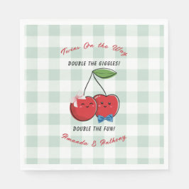 Servilleta De Papel A Boy and Girl Twins Baby Shower 