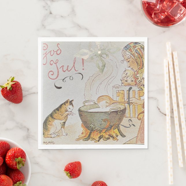 Servilleta De Papel A charming Scandinavian winter scene  Tack Kort (In situ)