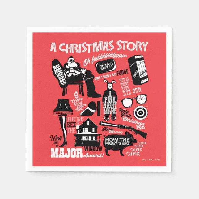Servilleta De Papel A Christmas Story Icons Graphic (Anverso)