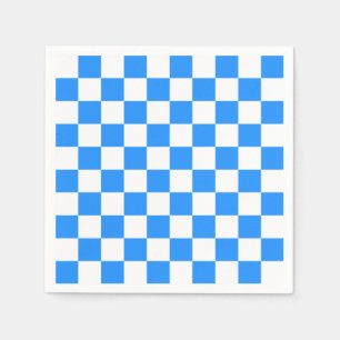 Servilleta De Papel A cuadros - blanco y azul