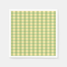 Servilleta de papel a cuadros Gingham de limón de