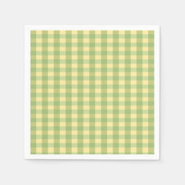 Servilleta de papel a cuadros Gingham de limón de