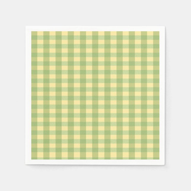 Servilleta de papel a cuadros Gingham de limón de  (Anverso)