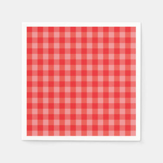 Servilleta de papel a cuadros Gingham rojo clásico