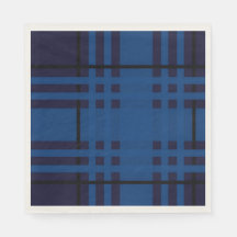 Servilleta de papel a cuadros Plaid Jewel azul