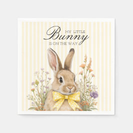 Servilleta De Papel A cute little Floral Bunny Yellow Bow Baby Shower