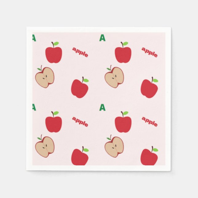 Servilleta De Papel A es para manzana rosa (Anverso)