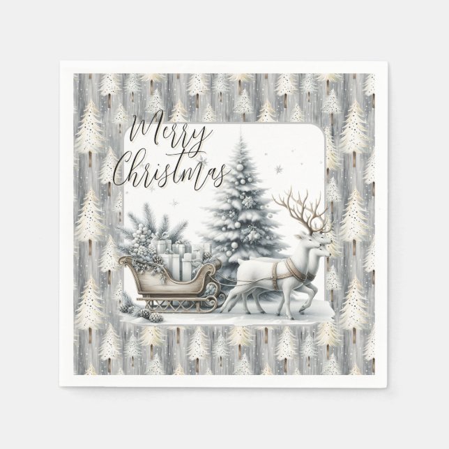 Servilleta De Papel A Journey Through Winter Pines (Anverso)