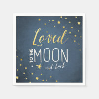 A la luna Papel Napkin Bebé ducha Estrellas Oro