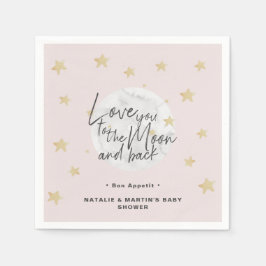 Servilleta De Papel A la Luna y el Chica de atrás Papel Baby Shower