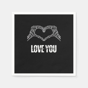 Servilleta De Papel A la muerte - Skeleton Heart Hands Classic