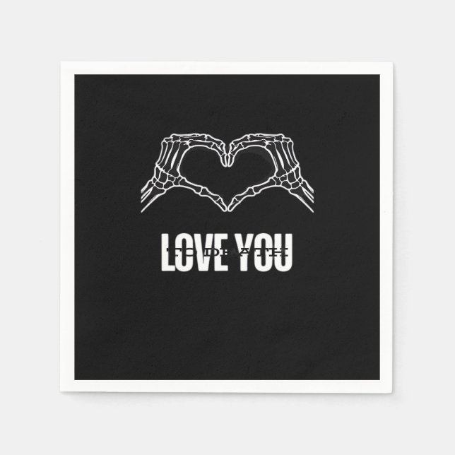 Servilleta De Papel A la muerte - Skeleton Heart Hands Classic (Anverso)