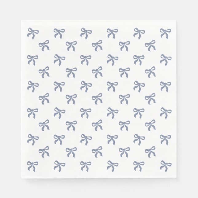 Servilleta De Papel A Little Blue Jean Baby Blue Coquette Bow (Anverso)